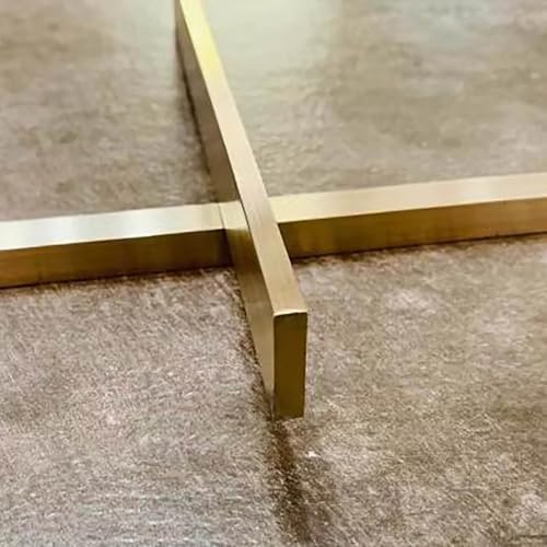 Brushed Brass Floor Transition Strip, Metal Edge Trim Bar for Doorways, Narrow Gap Cover for Wood/Tiles, 5x10mm (1/4' x 3/8') Flooring Divider