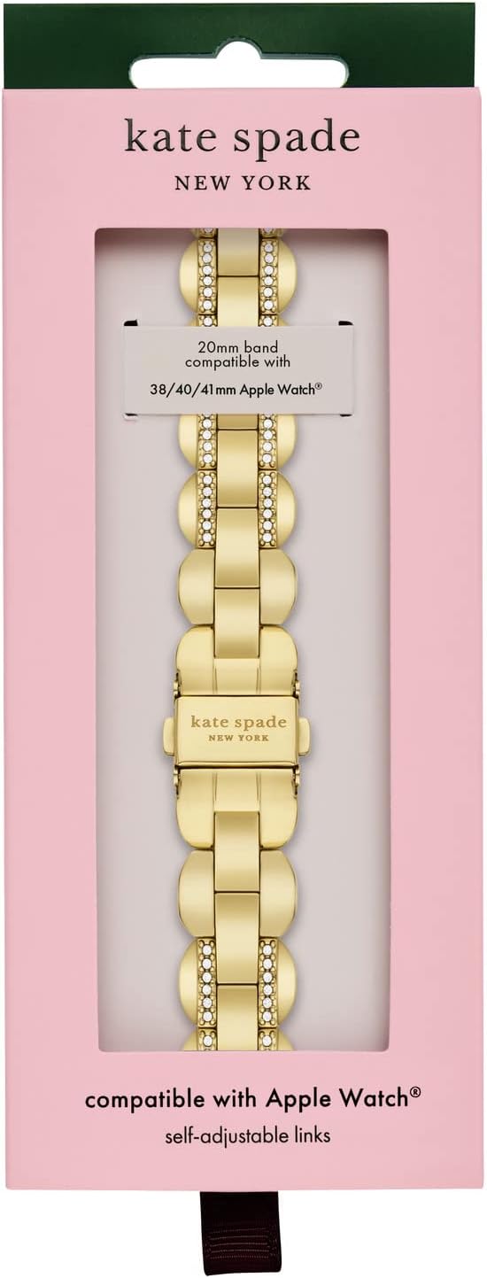 kate spade new york Designer Interchangeable Stainless Steel Band Compatible with Your 38/40/41mm Apple Watch Series 9/8/7/6/5/4/3/2/1/SE