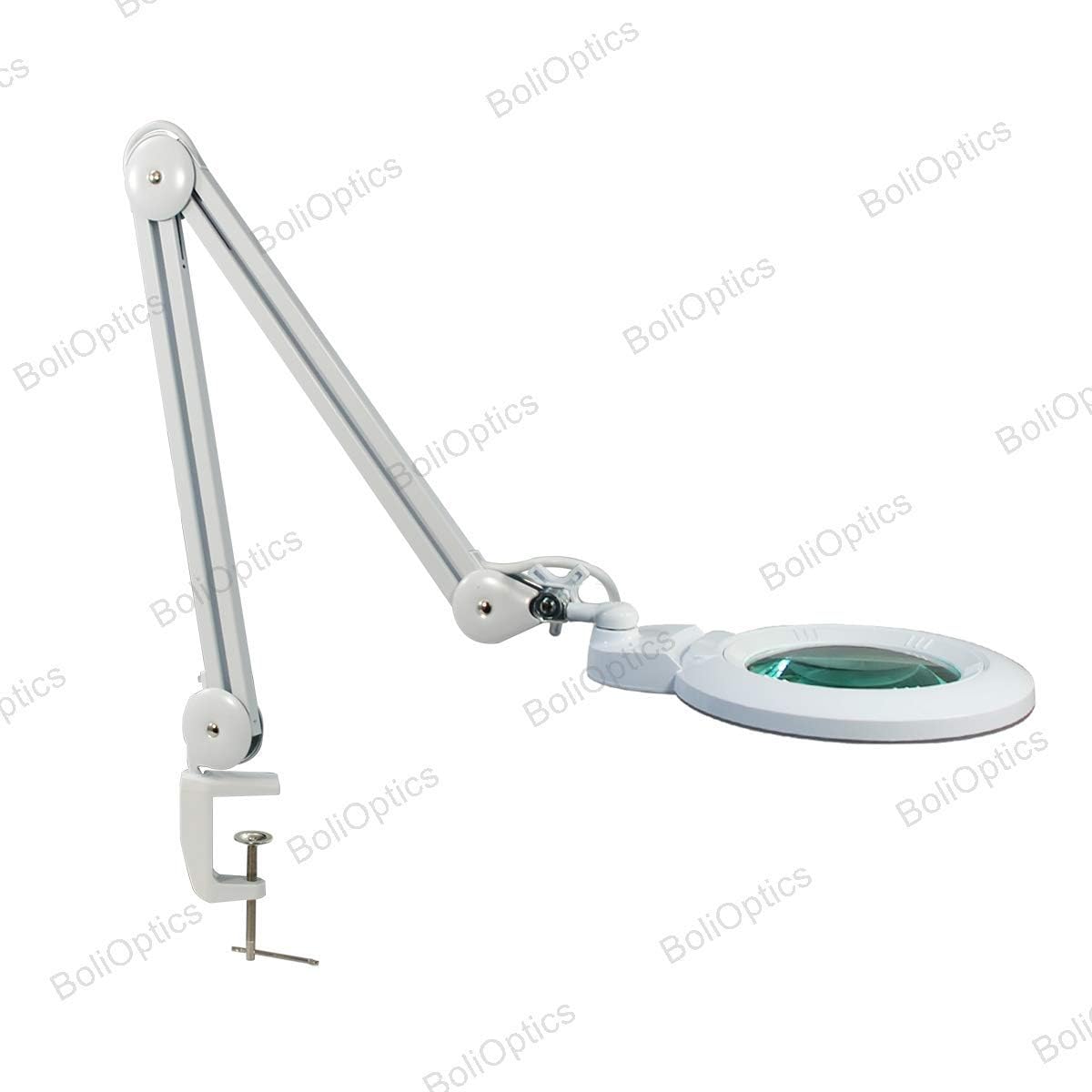 (6 inch Glass Lens) Professional LED Magnifying Lamp with Clamp, Dimmable, 1200 Lumens, 5600K-6000K Daylight Bright 60 SMD LED, Work Light Mounting Bracket Clamp (3 Diopter) BoliOptics MG16304211
