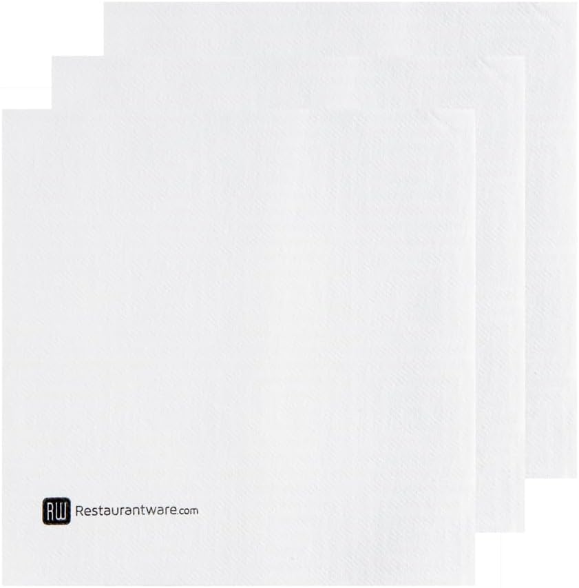 Restaurantware Luxenap 15.8 x 15.8 Inch Disposable Paper Napkins 800 Soft Linen-Feel Napkins - Air Laid Absorbent Pre-folded White Paper Napkins Durable For Dinner Parties And Events