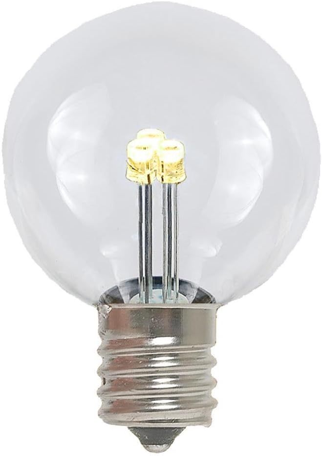 Novelty Lights 100' Warm White LED G30 Globe Outdoor String Lights, in-Line, Commercial Grade, Backyard Garden Gazebo, Cafe Market Patio Lights, Black Wire, 100 Sockets