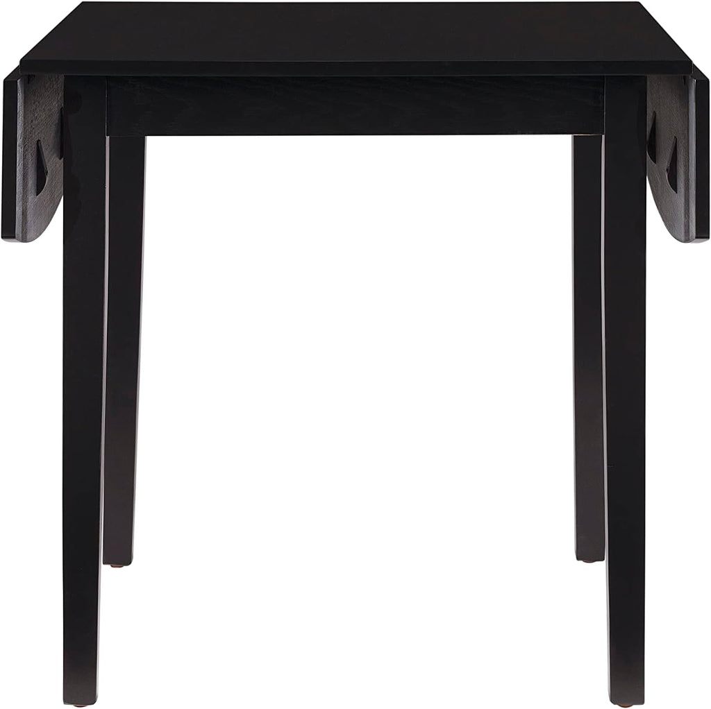 Linon Torino Black Wood 30' Square Drop Leaf Table - 30' X 48' Fully Extended