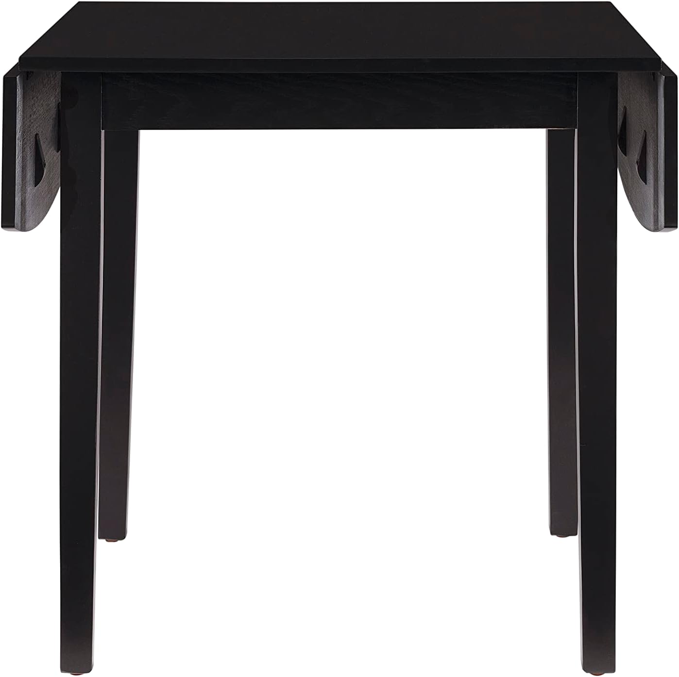 Linon Torino Black Wood 30' Square Drop Leaf Table - 30' X 48' Fully Extended