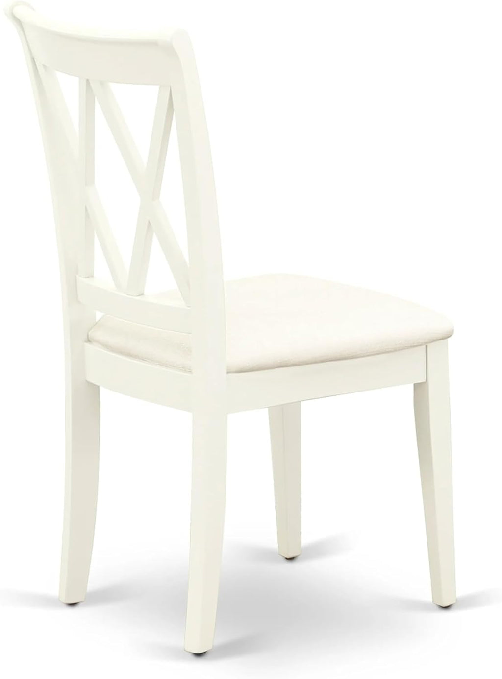 East West Furniture ANCL5-LWH-C 5 Piece Dining Room Table Set Includes a Round Wooden Table with Pedestal and 4 Linen Fabric Kitchen Dining Chairs, 36x36 Inch, Linen White