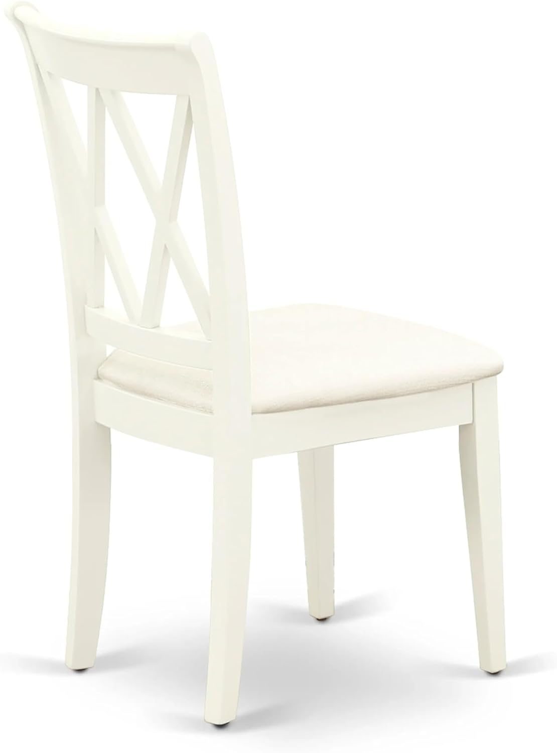 East West Furniture ANCL5-LWH-C 5 Piece Dining Room Table Set Includes a Round Wooden Table with Pedestal and 4 Linen Fabric Kitchen Dining Chairs, 36x36 Inch, Linen White