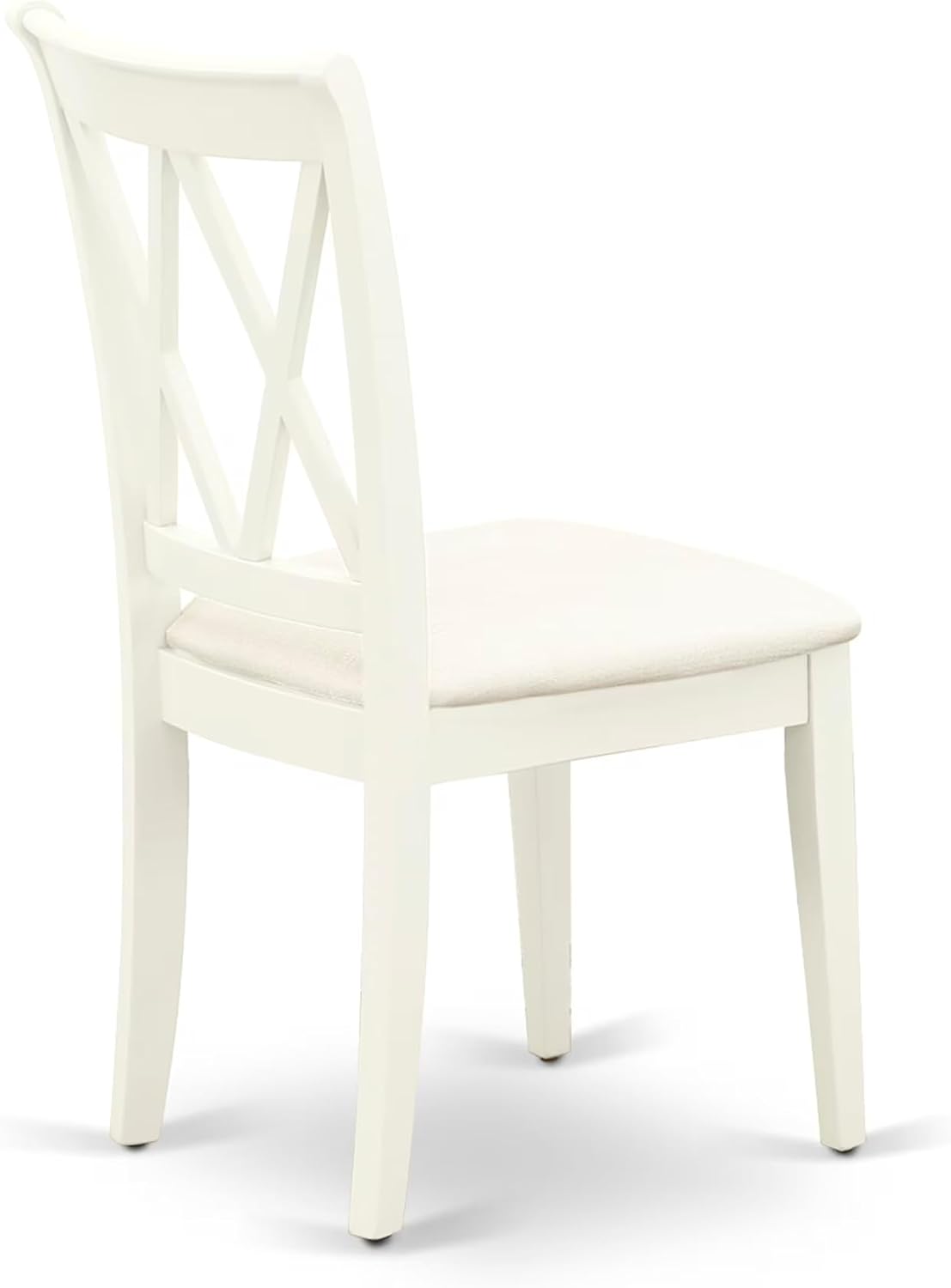 East West Furniture ANCL5-LWH-C 5 Piece Dining Room Table Set Includes a Round Wooden Table with Pedestal and 4 Linen Fabric Kitchen Dining Chairs, 36x36 Inch, Linen White
