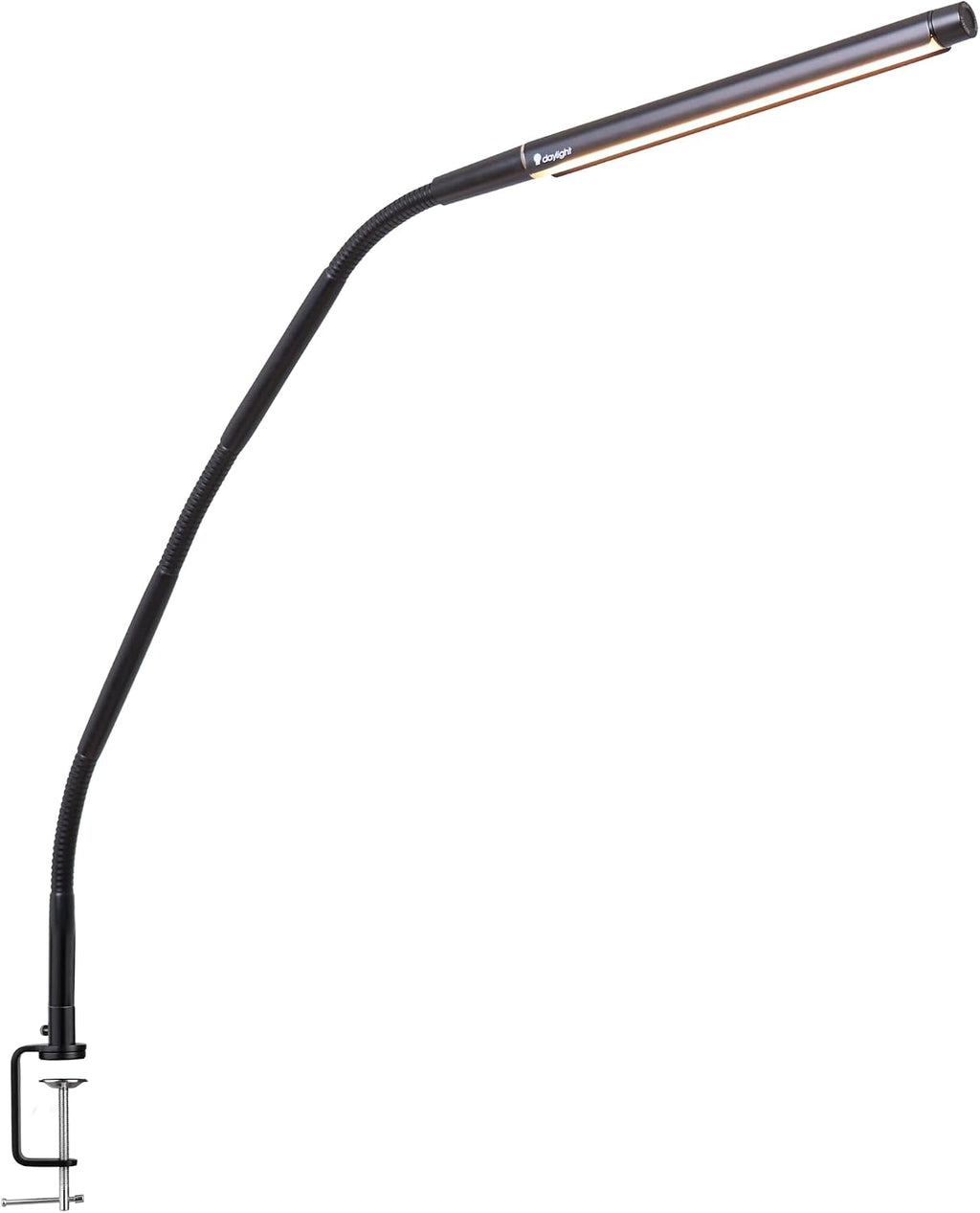 Electra Table Lamp: 3 Color Temperatures (Daylight 6000K/Cool 4000K/Warm 2700K), 95+ CRI LED, Dimmer Switch, Flexible Arm, Desk Lamp for Artists, Crafts & Office (Black, 2500 Lux at 12')