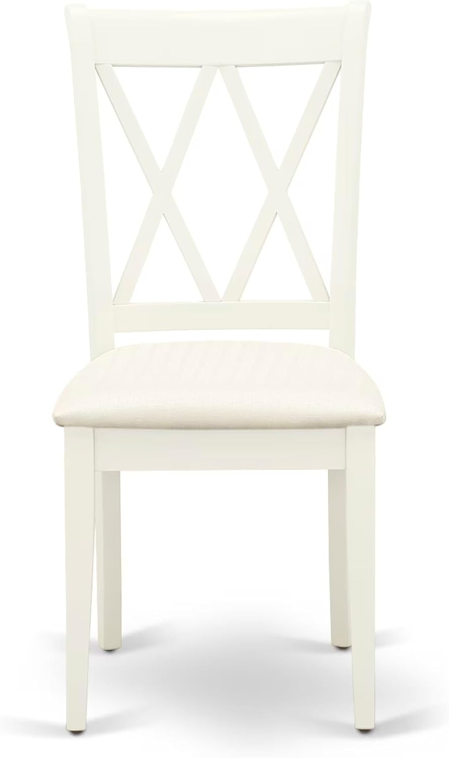 East West Furniture ANCL5-LWH-C 5 Piece Dining Room Table Set Includes a Round Wooden Table with Pedestal and 4 Linen Fabric Kitchen Dining Chairs, 36x36 Inch, Linen White