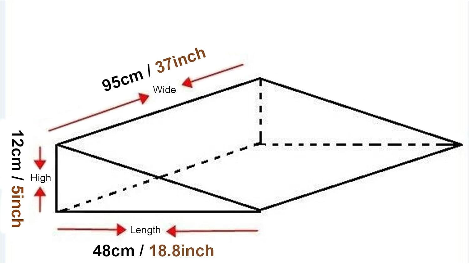 JYDQM Wheelchair Ramp Portable Curb/Kerb Ramp Brown Wooden Threshold Ramps, 3' / 5' Rise, 19.7/21.6/23.6/25.6/27.6/29.5/31/33/35/37 Inch Wide, Doorways Access(Size:48x95x12cm/18.8x37x5in)