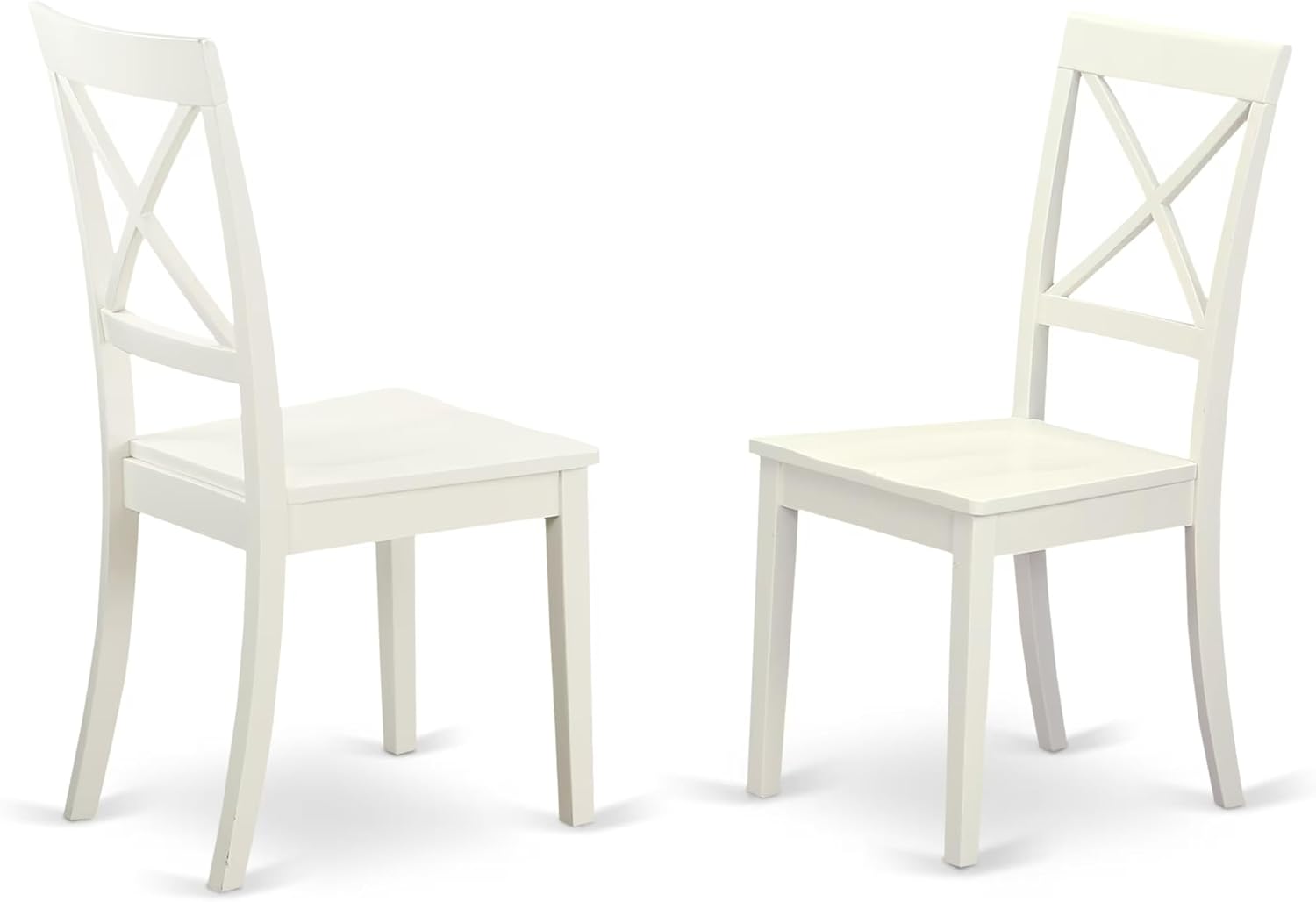 East West Furniture ANBO5-LWH-W 5 Piece Dinette Set for 4 Includes a Round Kitchen Table with Pedestal and 4 Dining Chairs, 36x36 Inch, Linen White