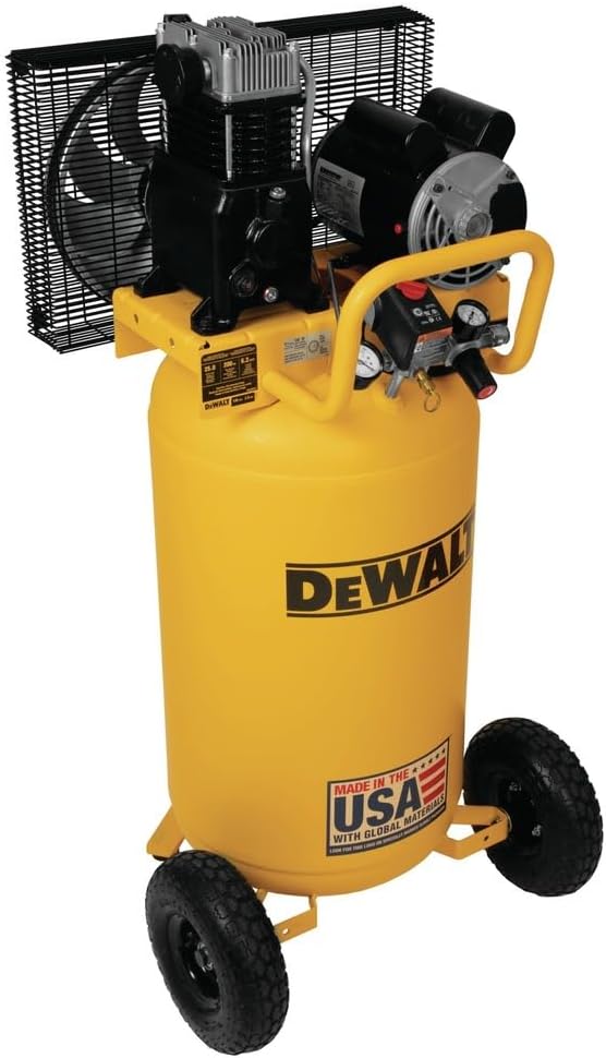 DEWALT 25 Gallon Vertical Air Compressor, Portable, Oil Lubed, Belt Drive, 200 Max PSI, Efficient Portable Air Compressor for Industrial Use, High-Performance 25 Gallon Air Compressor