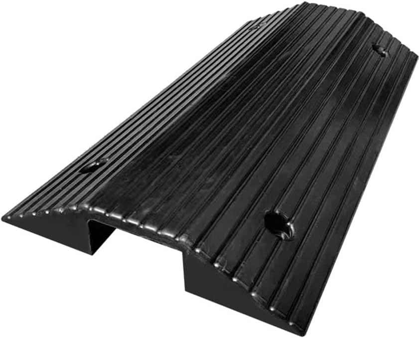 Threshold Bridge Ramp 3' Rise Rubber Threshold Ramp Heavy Duty Bridge Threshold Ramps Non-Slip Handicap Ramp for Doorways