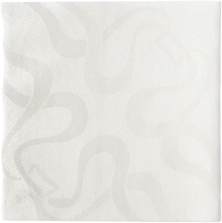 Restaurantware Luxenap 15.75 Inch Disposable Napkins 600 Soft Linen Like Napkins - Absorbent Air Laid White With Vintage Pattern Paper Cloth Like Napkins Pre-folded For Dinner Party Guests