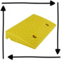 Black Rubber Curb Ramp for Wheelchair Driveway Garage Bike Non Slip 4.7in Rise Threshold Ramp for Doorway Stairs Steps (Yellow 4in/10cm)