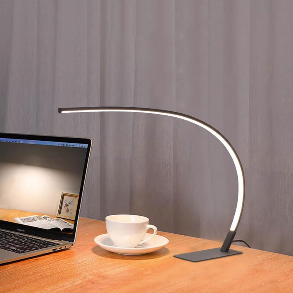 LED Desk Lamp with Adjustable Brightness Modern Design Table Lamp for Study Work Eye Protection Reading in Office Bedroom Living Room
