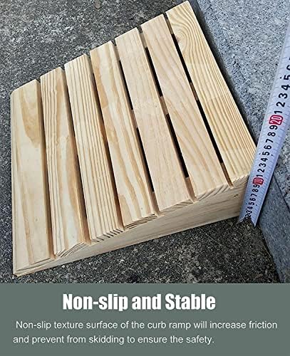 Dog Car Ramp, 7-Inch Rise Wheelchair Ramp for Doorways & Garage, Wooden Threshold Ramp for Pets, Durable & Non-Slip, Ideal for Dogs & Small Animals