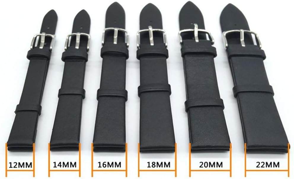 LeatherFor Women Men 12mm 14mm 16mm 18mm 20mm 22mm Watch Band Straps Thin Watch Bracelet Watch Accessories coffee 2 18mm