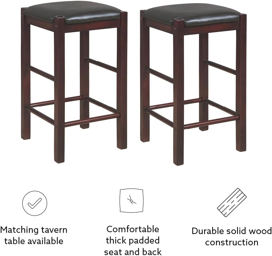 Linon Brown 3-Piece Table Faux Marble Tavern Set, 42' w x 22.25' d x 36' h