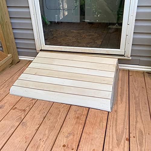 Heavy Duty Wooden Dog Ramps for Cars & Wheelchairs - 3 to 8 Inch Rise, Ideal for Home Doorways, Portable & Durable Pet Access Solutions