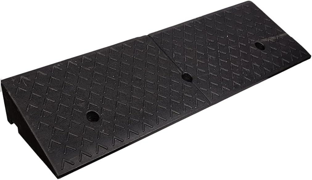 Large Rubber Plastic Curb Ramp,Outdoor Steps/Doorway Threshold Ramps for Wheelchairs Sidewalk with Slip-Resistant Surface,100x25x4-9cm