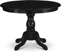 East West Furniture HBT-ABK-TP Hartland Kitchen Table - a Round Dining Table Top with Pedestal Base, 42x42 Inch, Wirebrushed Black