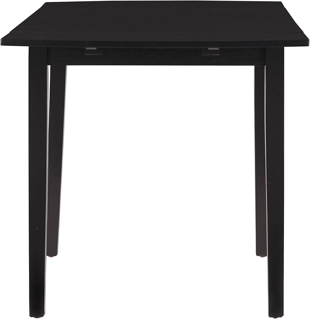 Linon Torino Black Wood 30' Square Drop Leaf Table - 30' X 48' Fully Extended