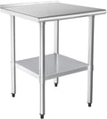 HARDURA Stainless Steel Table Prep & Work Table 24 x 30 Inches NSF Heavy Duty Commercial with Undershelf and Backsplash for Restaurant Kitchen Home and Hotel