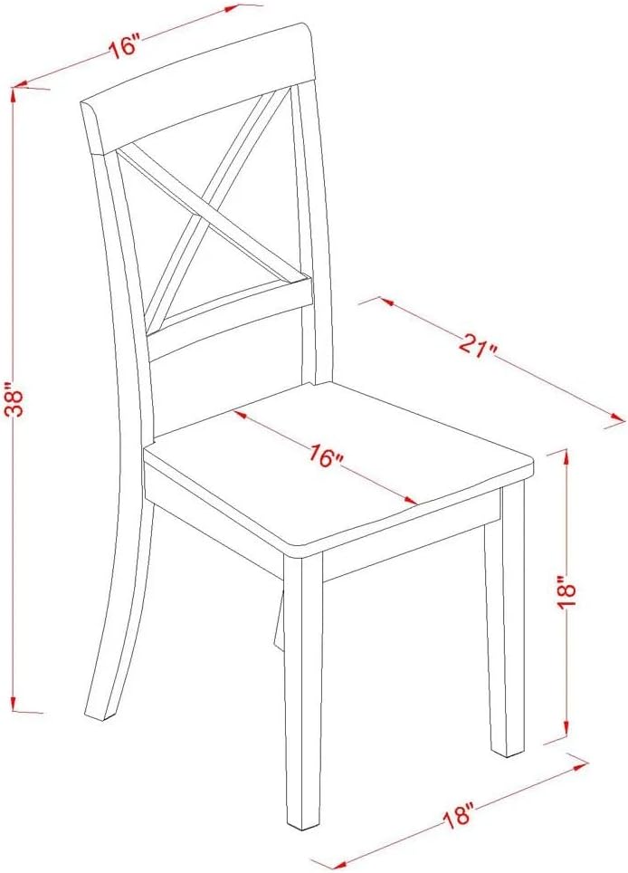 East West Furniture ANBO5-LWH-W 5 Piece Dinette Set for 4 Includes a Round Kitchen Table with Pedestal and 4 Dining Chairs, 36x36 Inch, Linen White