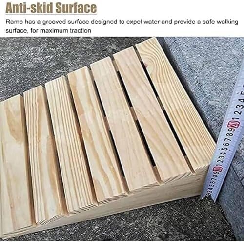 Rubber Ramps Wooden Threshold ramp, Suitable for doorways, wheelchairs, entrances, Outdoor Steps(30.8 * 30 * 11cm)