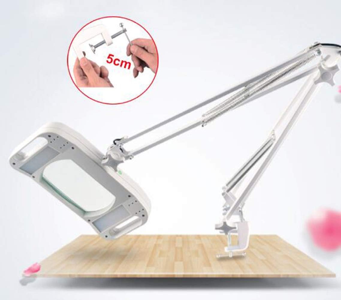 Magnifier,Led Magnifying Lamp with Clamp,with Adjustable Swivel Arm Light,10X Magnifier Vertical Desk Magnifying Lamp Light Beauty Adjustable Beauty Stand Salon Tattoo Nail Skin