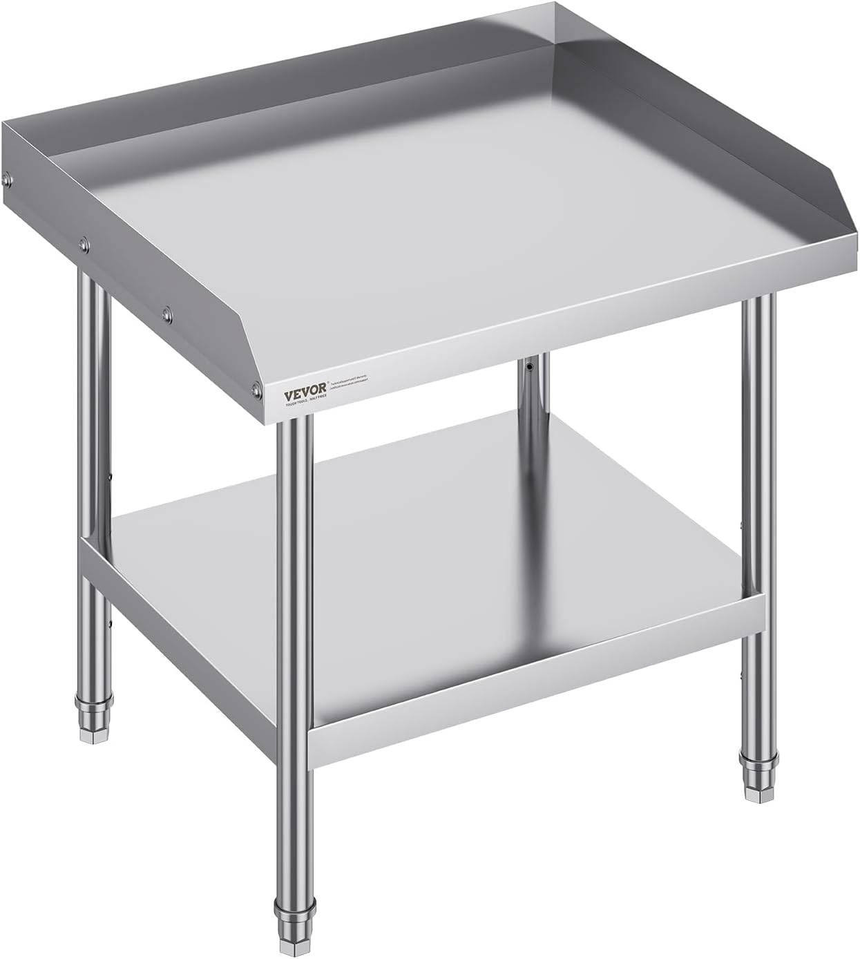 VEVOR Stainless Steel Equipment Grill Stand, 24 x 28 x 26 Inches Stainless Table, Grill Stand Table with Adjustable Storage Undershelf, Equipment Stand Grill Table for Hotel, Home, Restaurant Kitchen
