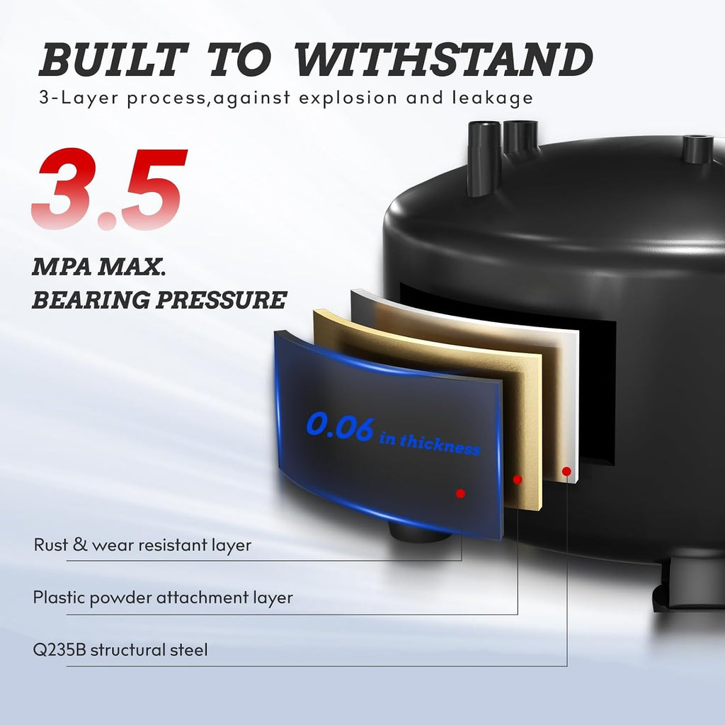 8 Gallon Portable Air Compressor, 2HP Motor 2.8SCFM@90 PSI,3.8SCFM@40PSl Max 150PSI Oil Free Air Compressor Tank, Garage Air Compressors for Car Repair, Spray Painting, Woodwork Nailing