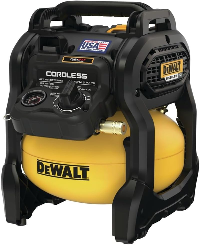 DEWALT 20V MAX* Portable Cordless Air Compressor Kit, 2.5 Gallons, 140 PSI, Brushless with Battery & Charger (DCC2520T1)