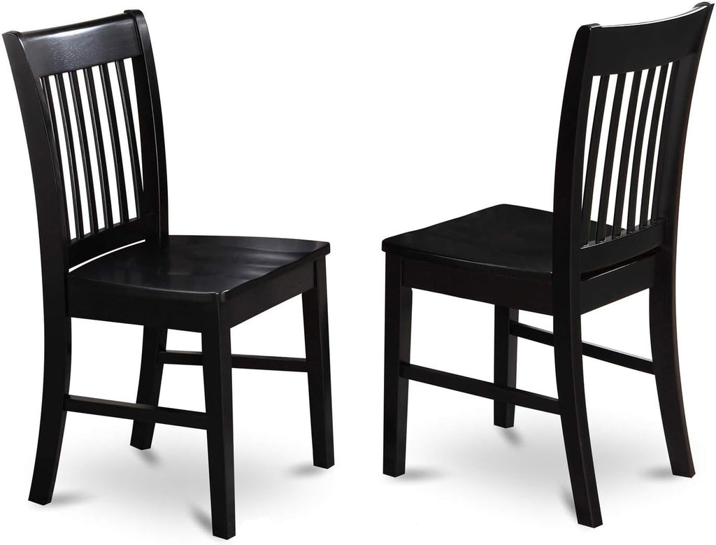 East West Furniture DUNO5-BLK-W 5 Piece Dining Room Table Set Includes a Rectangle Wooden Table and 4 Kitchen Dining Chairs, 36x60 Inch, Black