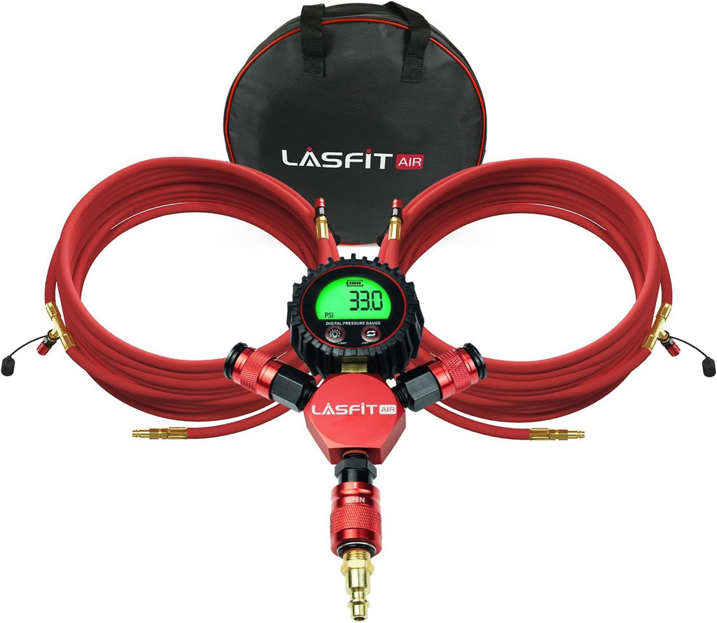 [2026 Upgraded] LASFIT H4 Tire Inflation Deflation System [No Leak & Kink] 200″ Wheelbase Universal Rapid High Flow Off Road Tire Deflator, 4 Tire Air Up Down to Inflate or Deflate at Once