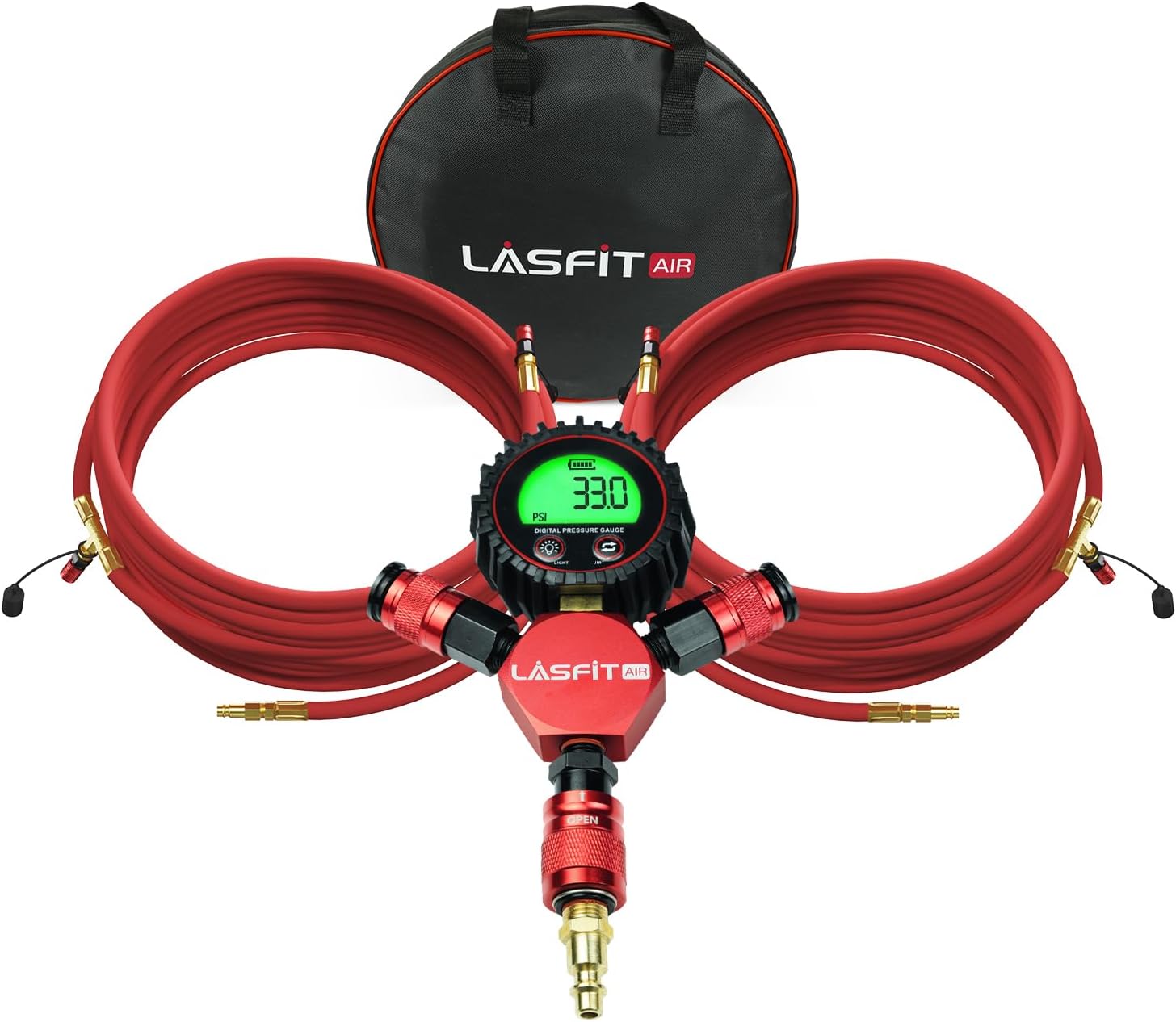 [2026 Upgraded] LASFIT H4 Tire Inflation Deflation System [No Leak & Kink] 200″ Wheelbase Universal Rapid High Flow Off Road Tire Deflator, 4 Tire Air Up Down to Inflate or Deflate at Once