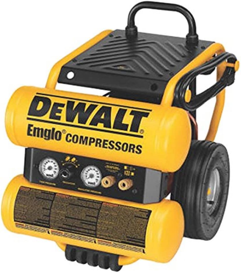DEWALT D55154 1.1 HP Continuous 4 Gal Electric Wheeled Dolly-Style Air Compressor with Panel