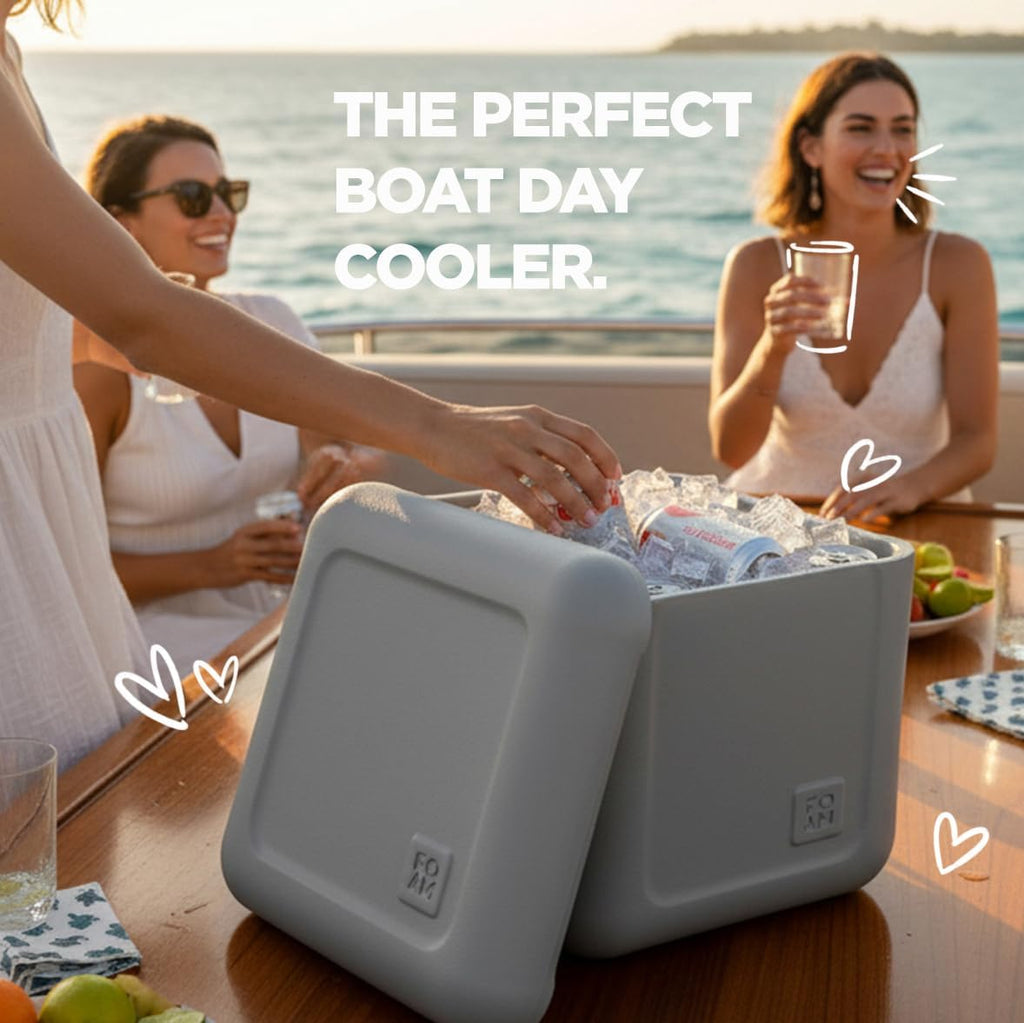 Floating Cooler/Boat Cooler (22 Qt) Lightweight (only 4lbs) Durable EVA FOAM (Not Styrofoam) Ice Chest, Floats Fully Loaded, 30 Can Capacity, for Boat, Dock, Park & Pool. As seen on Shark Tank!