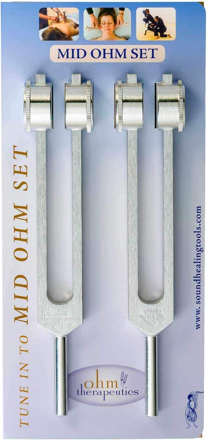 Mid Ohm Tuning Fork Set for Practitioners and Sound Therapy (2X 136.1 hz - Earth Frequency) - Made in USA