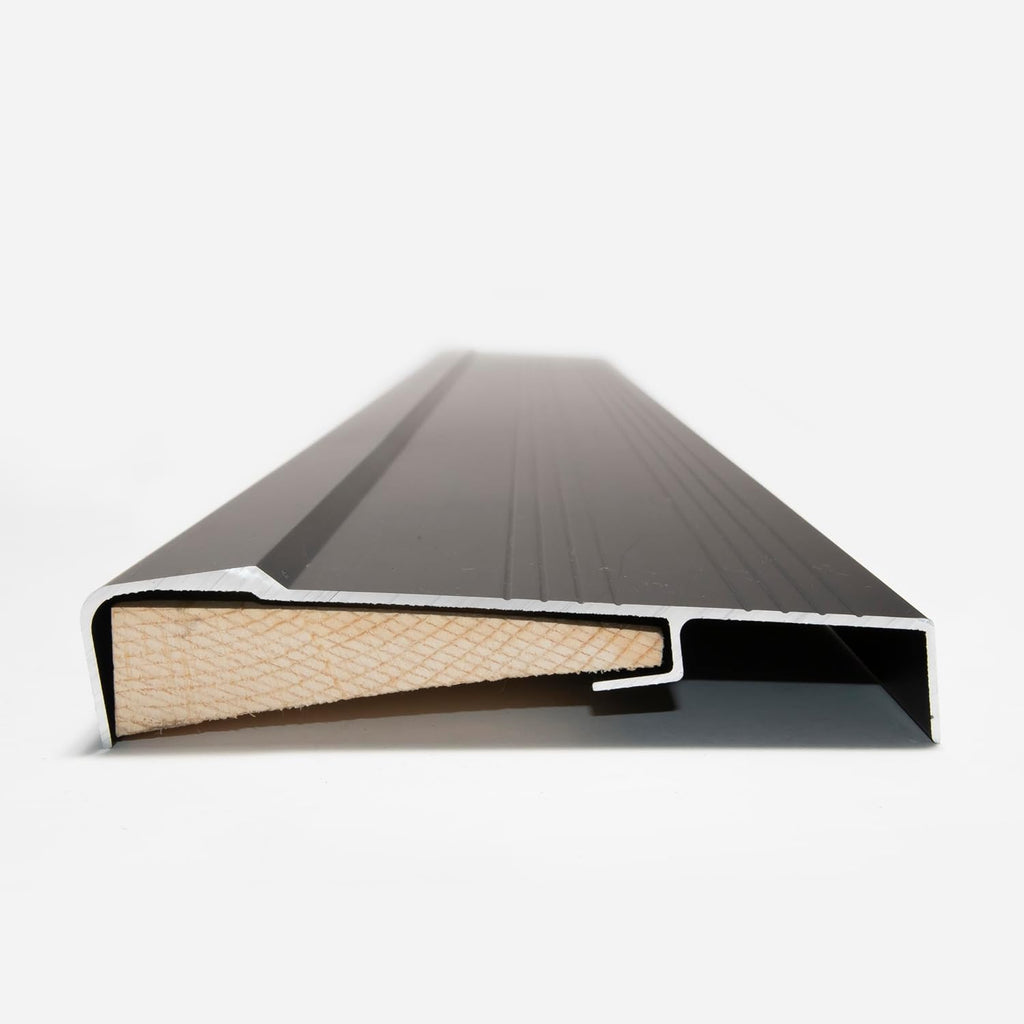 Premium Inswing Threshold with Exterior Long Cover Aluminum Sill with Wood Insert for Sealing Gap Under/Replacement Under Threshold Different Sizes Available. (48 inch Small Gap)