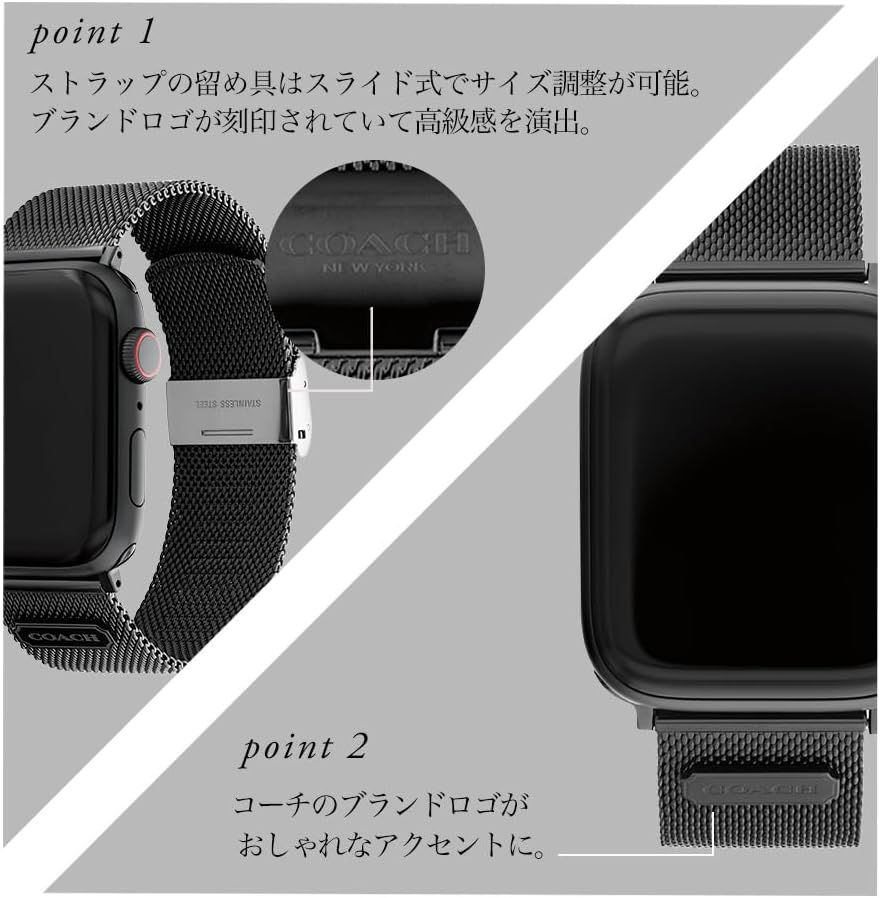 Coach Apple Watch Strap, Compatible with Apple Watch 38mm, 40mm, 41mm, 42mm, 44mm, and 45mm, Interchangeable Band, Create Your Unique Style