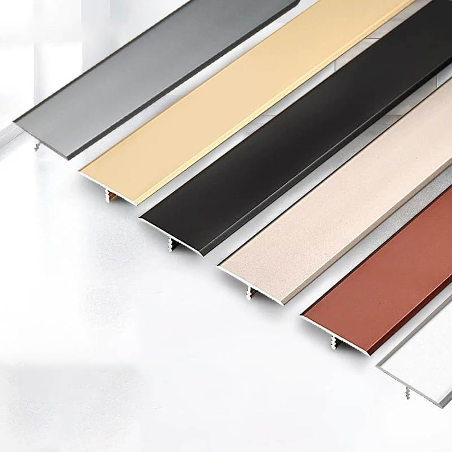 T Molding Floor Divider Strip, Aluminum Floor Transition Strips, 2in Wide Transition Cover Strip Carpet to Tile, Doorway Threshold for Joining Floor Gaps(Color:Gold)