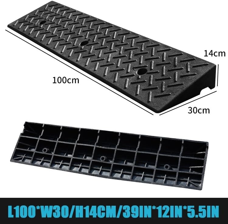 Wheelchair Threshold Ramp, Rubber Ramp for Doorways, 2' 4' 6' Rise Portable Curb Ramp, Non-Slip Transition Ramps for Indoor Outdoor(100 * 30 * 14cm/39 * 12 * 5.5in)