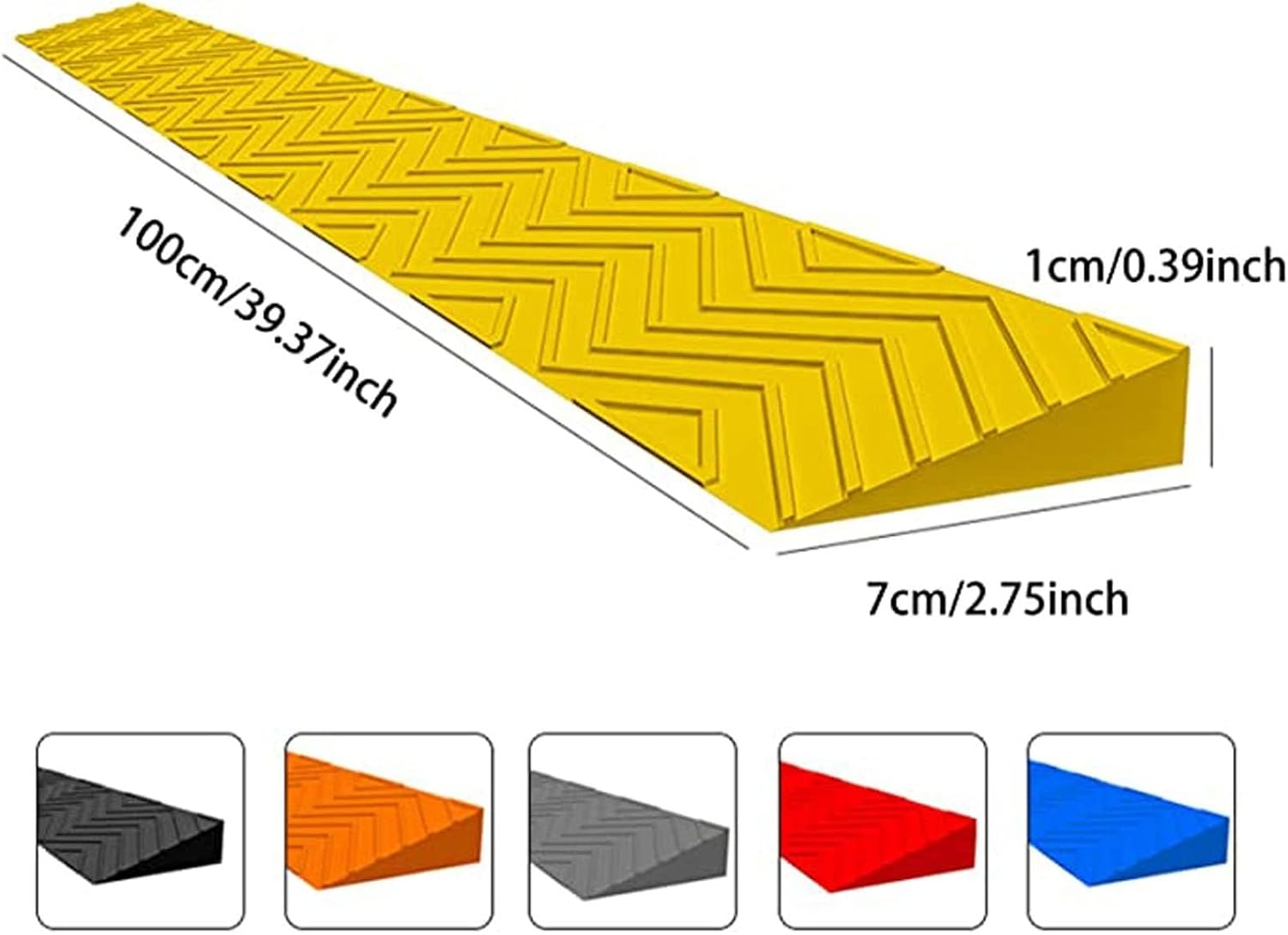 2 Inch Heavy Duty Rubber Threshold Ramp for Doorways - Portable Non-Slip Indoor/Outdoor Wheelchair Access Ramp(Blue,100 * 7 * 1CM)