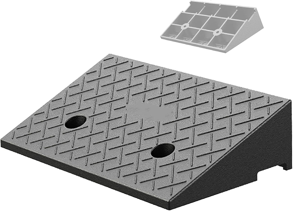 Rubber Threshold Ramp for Doorway Heavy Duty Loading Driveway Ramp for Loading Dock Sidewalk Car Truck Scooter Bike(50x32x13cm)