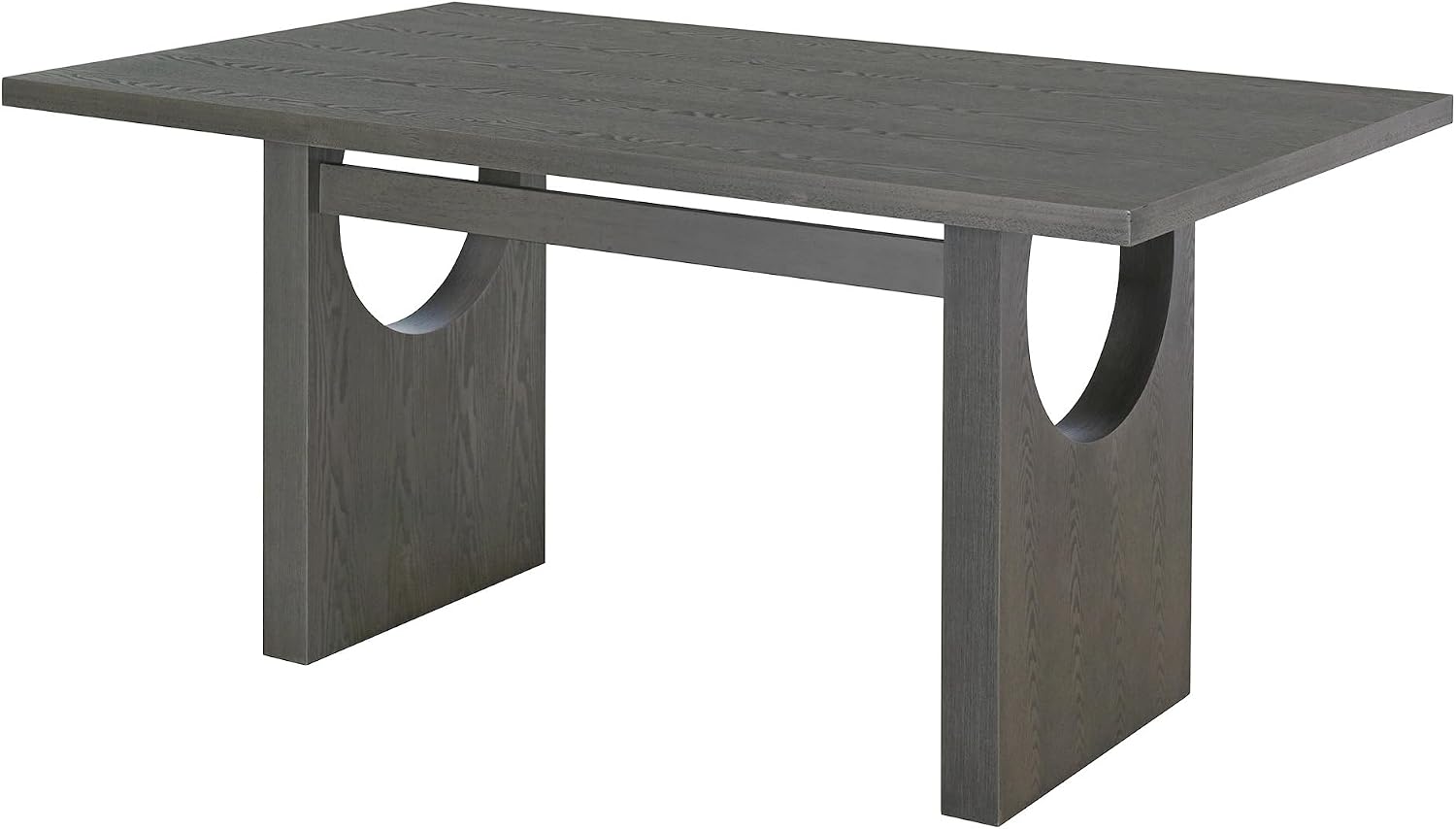 Merax Wood Dining Table Set for 6, Rectangular Tabletop/Upholstered Chairs/Retro Geometric Design, Ideal for Dining-Room and Kitchen, Grey