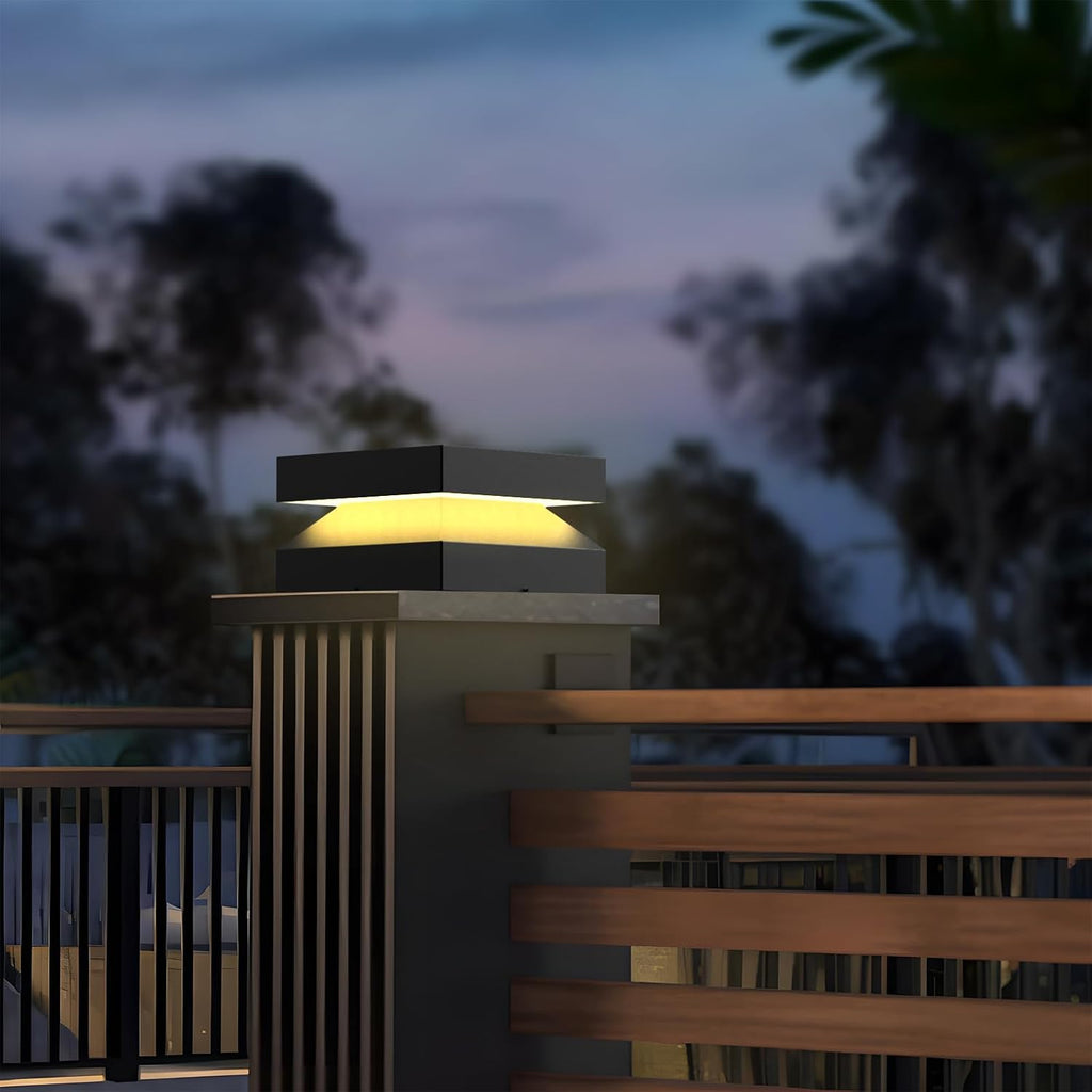 Outdoor Post Lights 10X10 in,Outdoor Column Lights,Outdoor lamp Post,Hard Wired Light,Deck Decorations Outdoor,Modern Post Light for Landscape Garden Access Deck Garden Patio Wall Columns IP54
