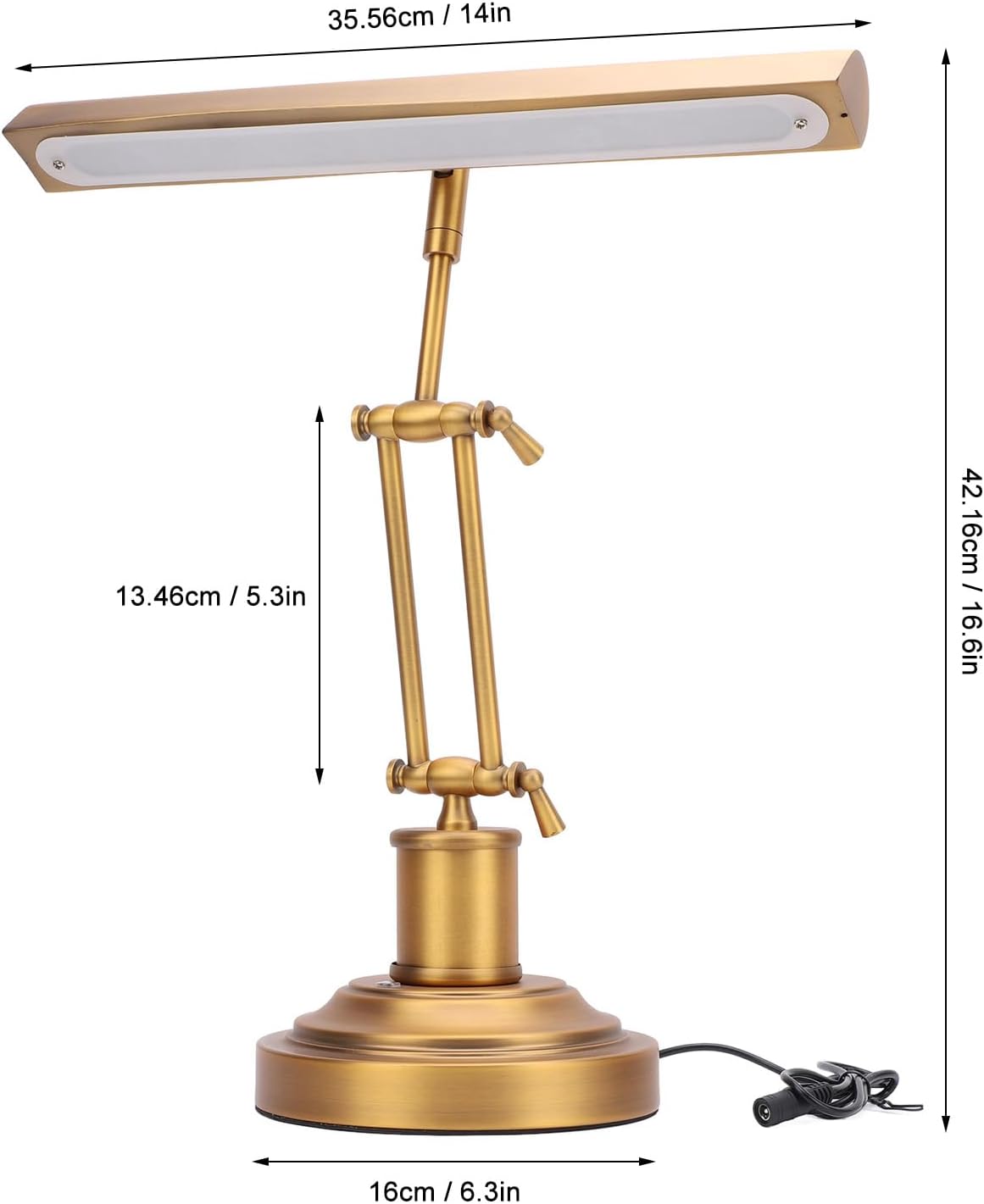 Gugxiom Piano Light Lamp for Upright Piano, 12W LED Table Lamp with Brightness Adjustable 3000K to 6000K, Music Stand Light for Piano, Home Office (US Plug)