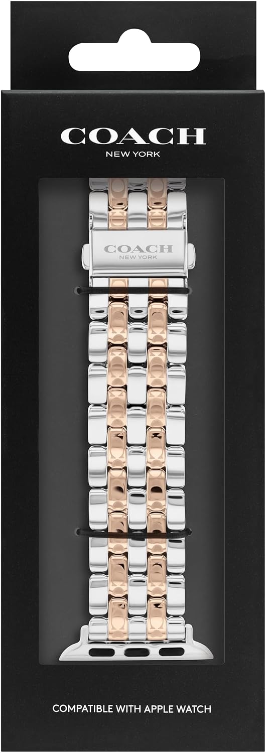 COACH Apple Watch Strap, Compatible with Apple Watch 38mm, 40mm, 41mm, 42mm, 44mm, and 45mm, Interchangeable Band, Create Your Unique Style