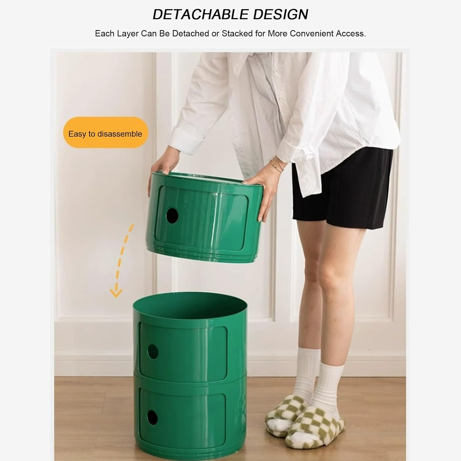 Bedside Cabinet with 3 Drawers Side Tables Mini Simple Bedside Table Lightweight and Portable Plastic Locker Bedside Table for Living Room, Couch, Bed